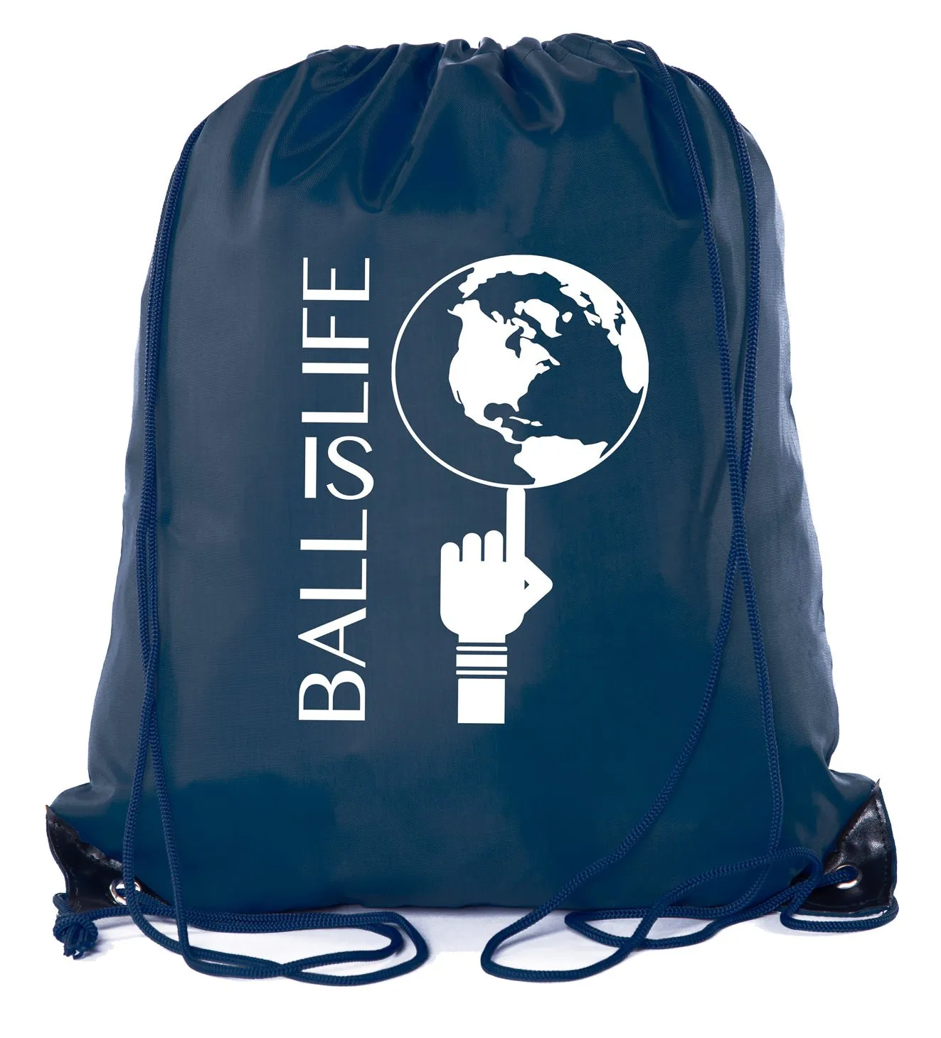 Ball Is Life   Spinning Globe Polyester Drawstring Bag