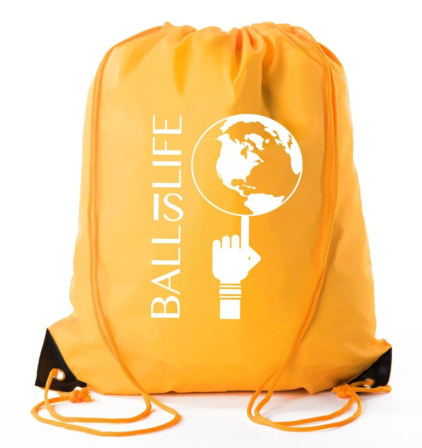 Ball Is Life   Spinning Globe Polyester Drawstring Bag