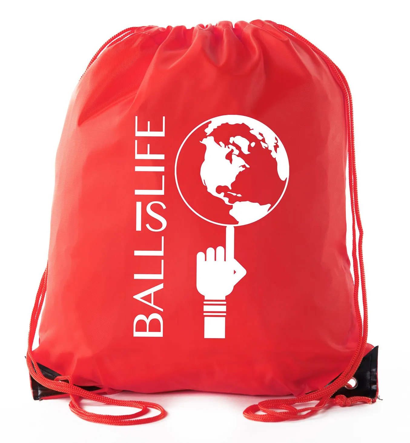 Ball Is Life   Spinning Globe Polyester Drawstring Bag