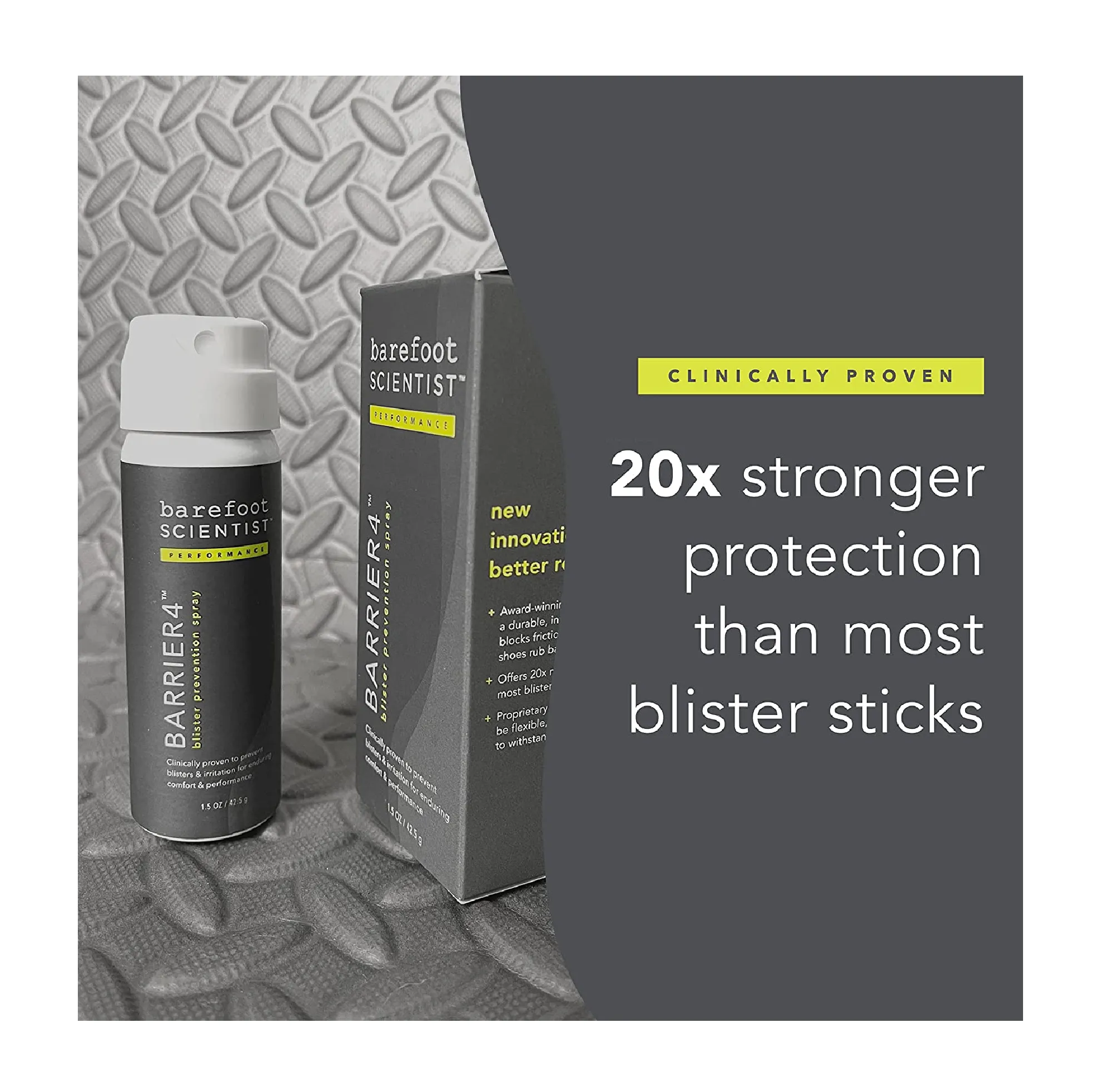 Barefoot Scientist Barrier4 Body Anti Chafing Sport Spray Blister Prevention Foot Spray for Men and Women Athletes 1.5 oz