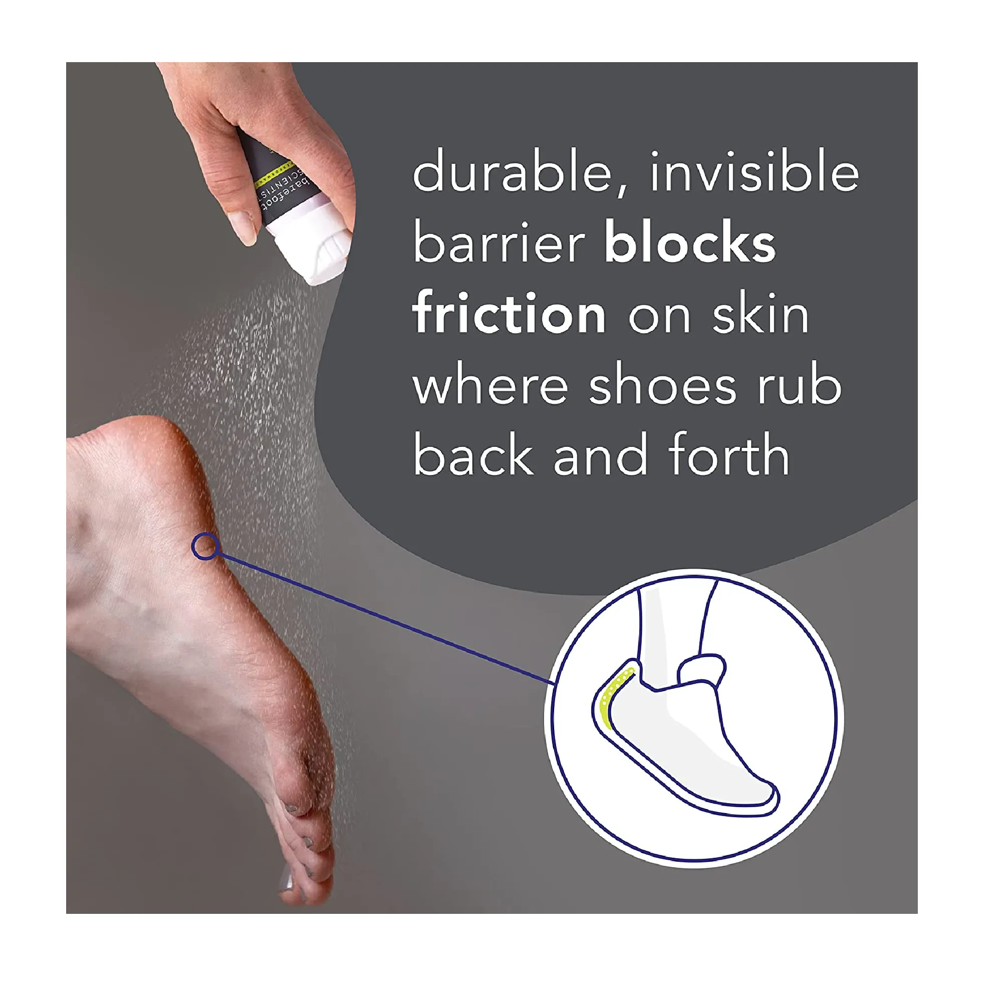 Barefoot Scientist Barrier4 Body Anti Chafing Sport Spray Blister Prevention Foot Spray for Men and Women Athletes 1.5 oz