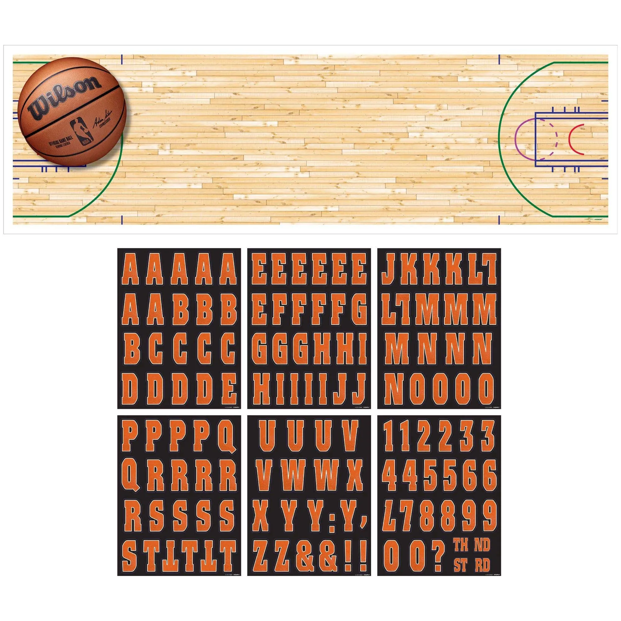 Basketball NBA Giant Customizable Paper Letter Banner, 65 x 20 Inches, 1 Count