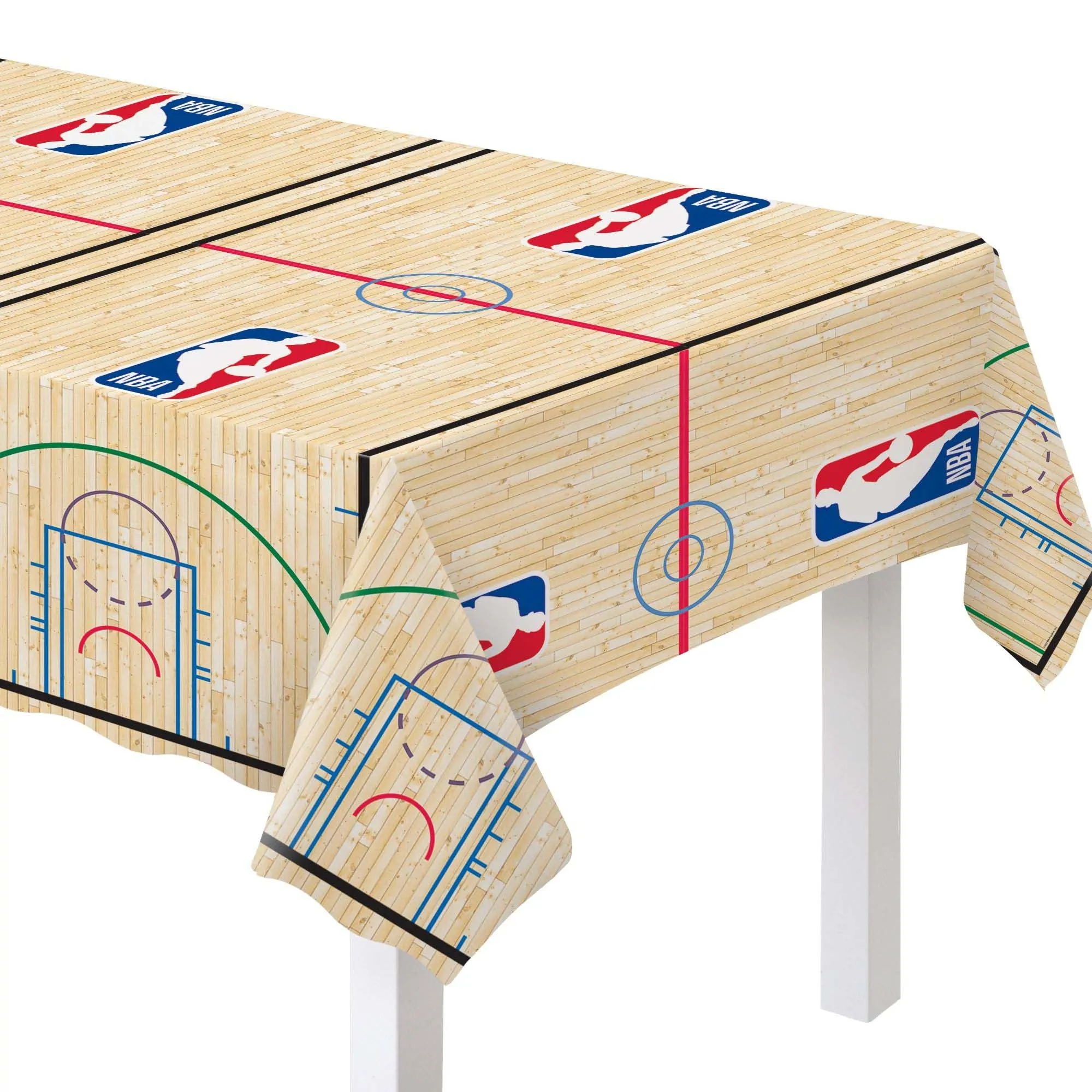 Basketball NBA Rectangular Plastic Table Cover, 54 x 96 Inch, 1 Count