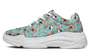 Basset Hound Flower Chunky Sneakers