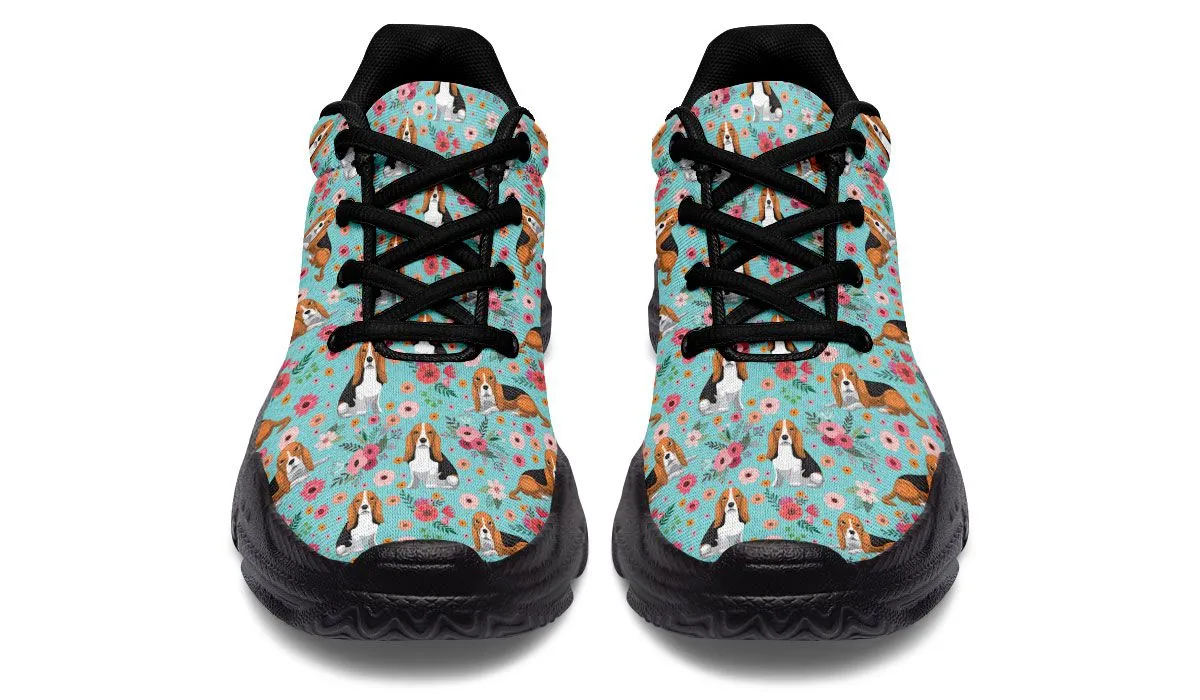 Basset Hound Flower Chunky Sneakers