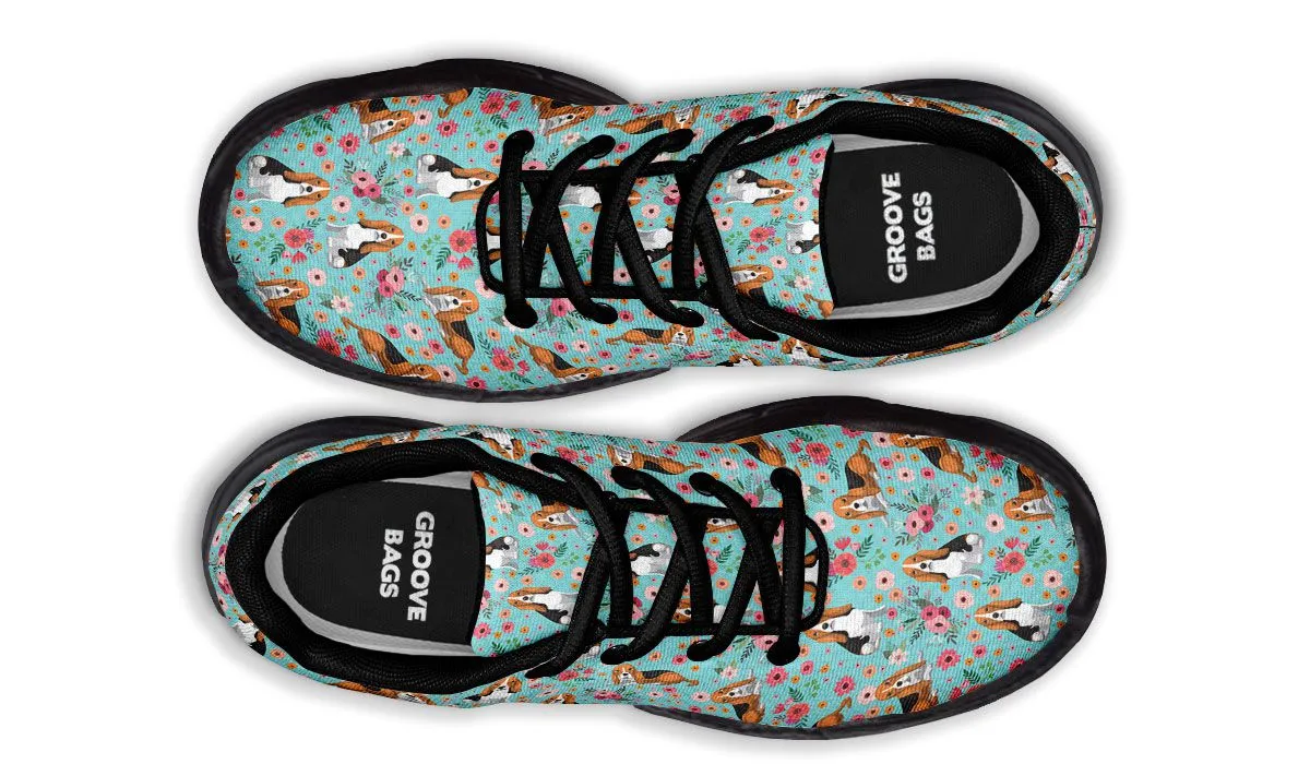 Basset Hound Flower Chunky Sneakers