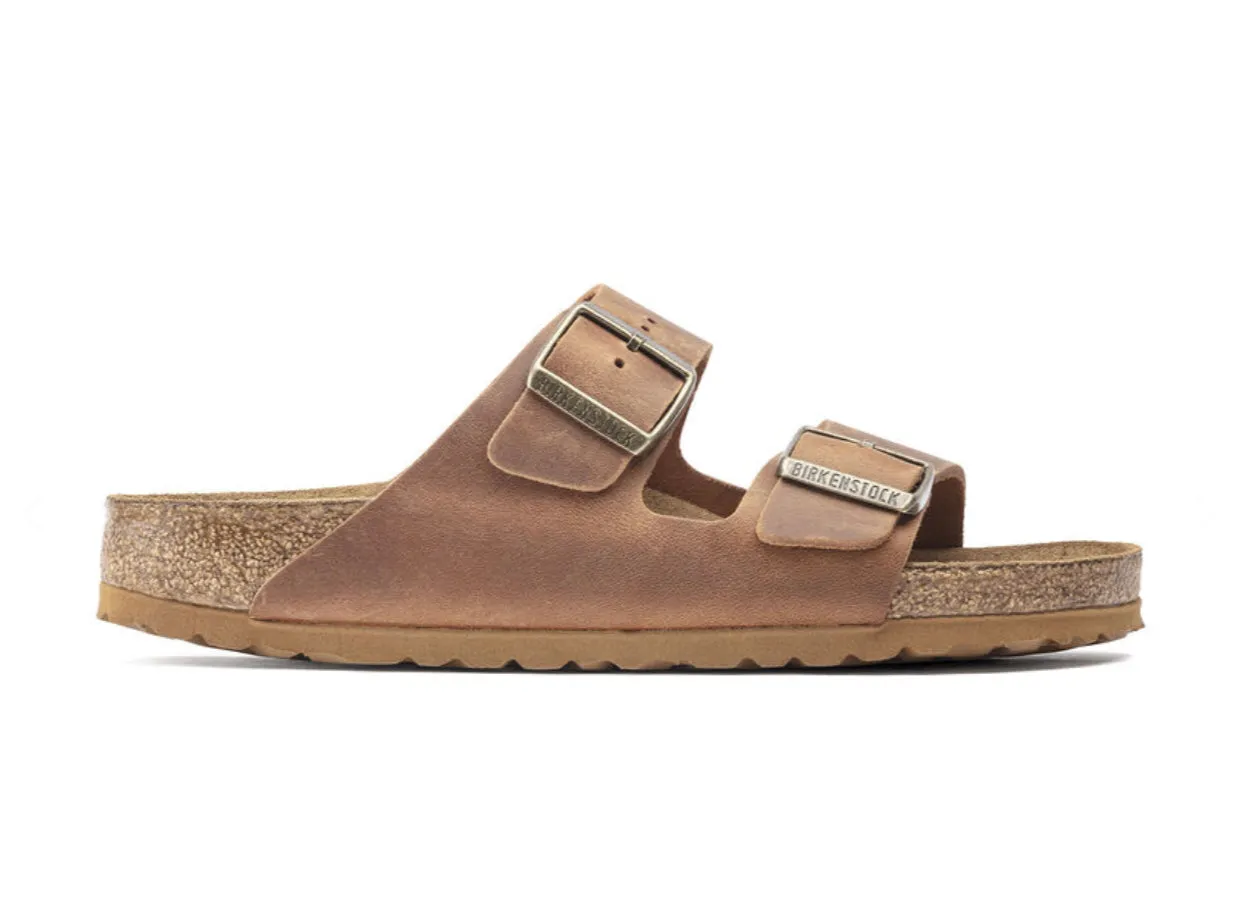 Birkenstock Arizona Cognac Oiled Leather Soft Footbed Made In Germany