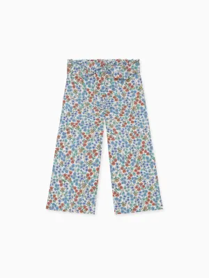 Blue Floral Roda Girl Pants