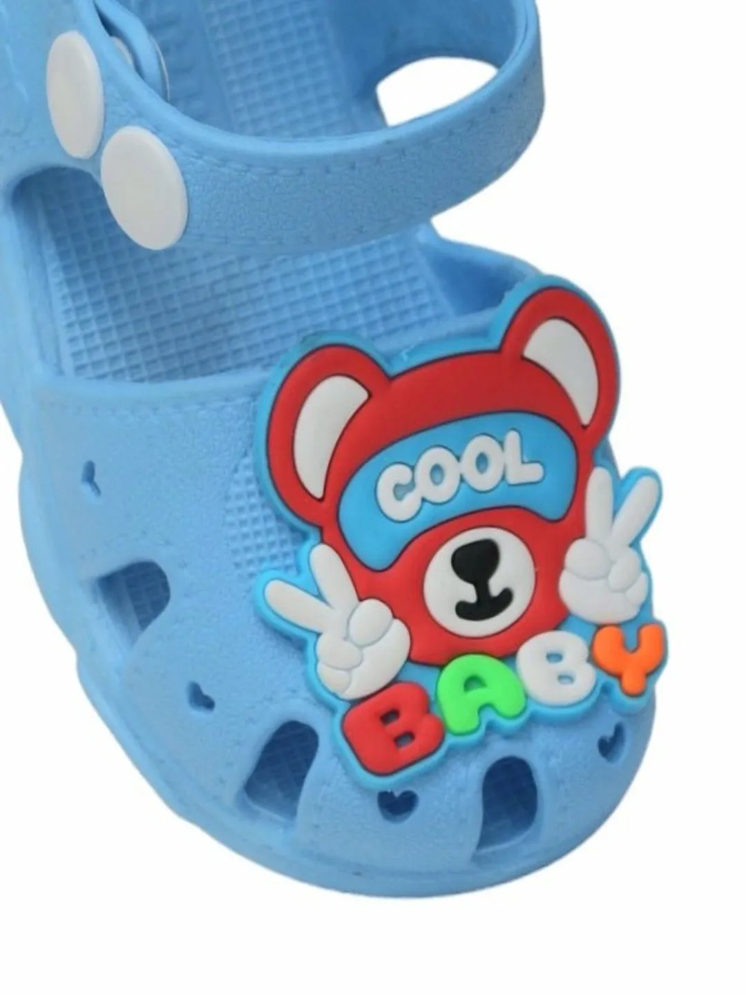 Blue Teddy Bear -Themed Sandals with Secure Strap for Boys