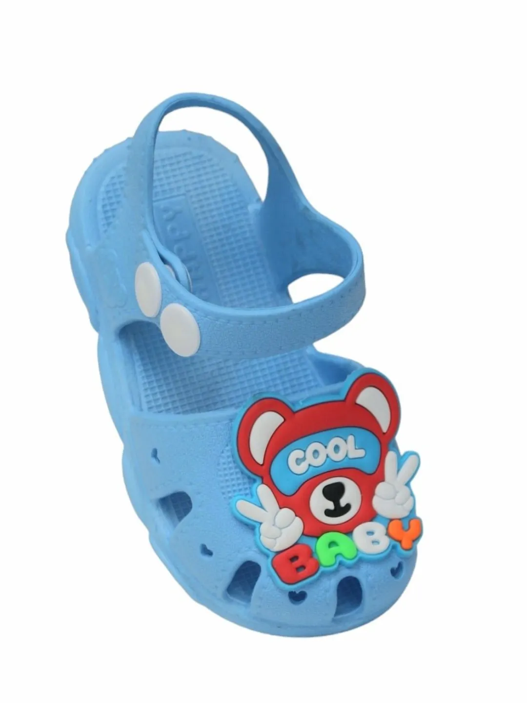 Blue Teddy Bear -Themed Sandals with Secure Strap for Boys