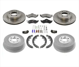 Brake Rotors Pads Rear Drums Wheel Cylinders Springs Fits 1998-99 Dodge Durango