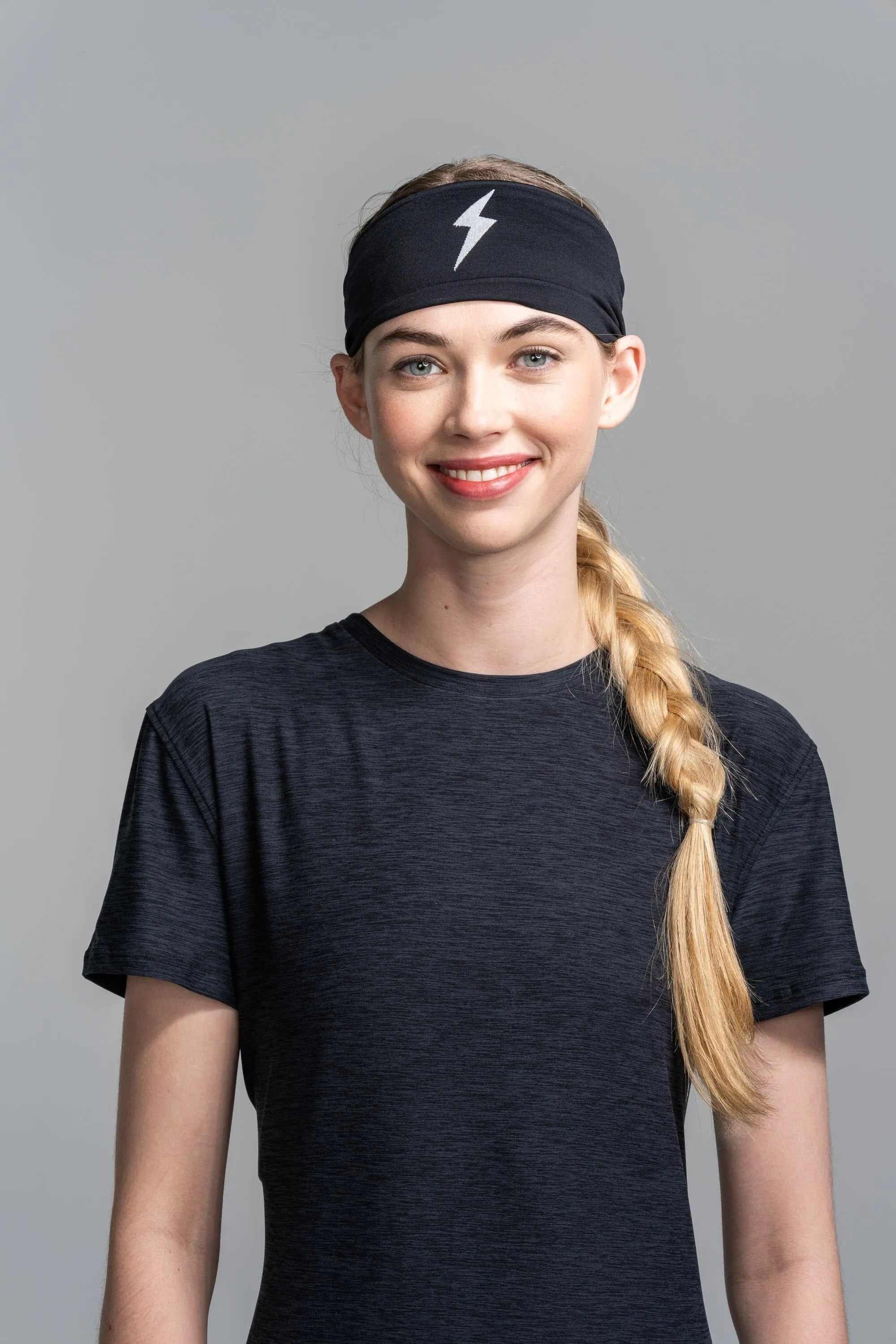 BRUCE BOLT Wide Performance Knit Headband - BLACK