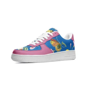 Butterfly Kaleidoscope Unisex Low Top Leather Sneakers