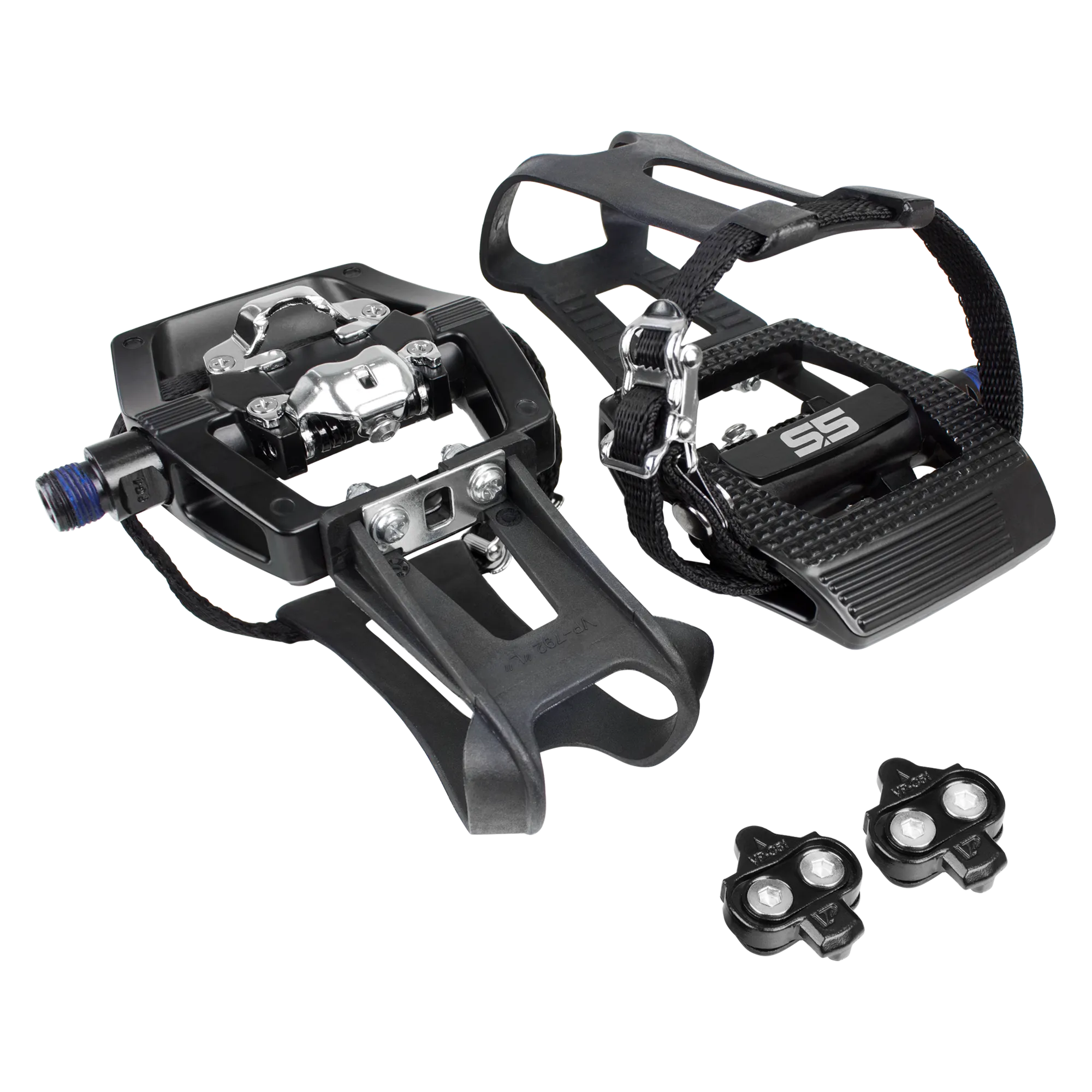BV Bike 9/16in Pedals with Toe Clips (Shimano SPD Cleats included) | BV-PD-S5
