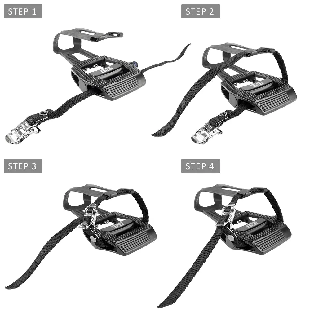 BV Bike 9/16in Pedals with Toe Clips (Shimano SPD Cleats included) | BV-PD-S5
