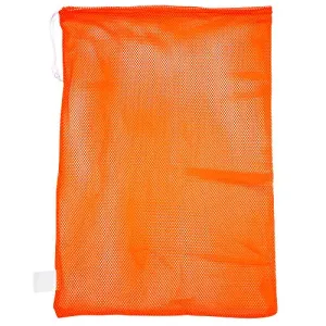 Champion Sports Mesh Sports Equipment Bag, Orange, 24x36 Inches - Multipurpose, Nylon Drawstring Bag with Lock and ID Tag for Balls, Beach, Laundry