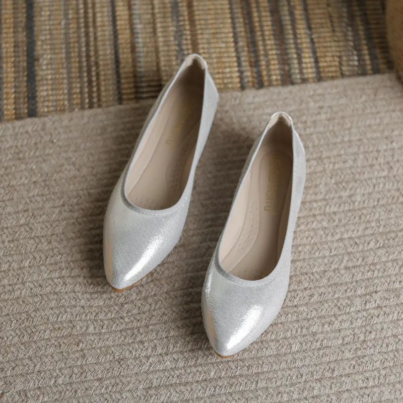 Cilool  Casual Comfort Dressy Flats For Wedding Bling Sparkly Bridal Shoes CF404