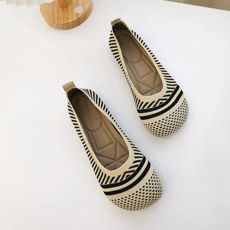 Cilool Weaving Breathable Loafers  Comfortable Walking Casual Flats Shoes WF10