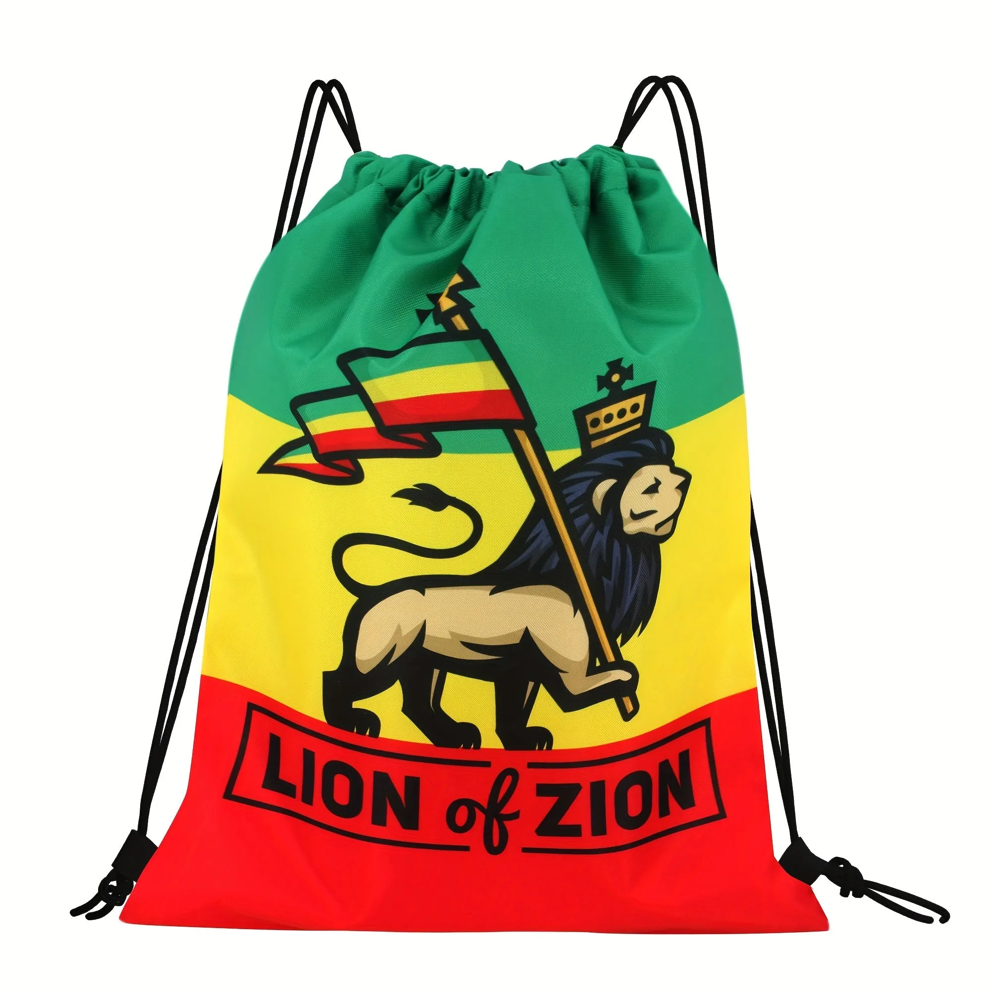 Colorblock Pattern Drawstring Backpack Sleek Lightweight Storage Bag