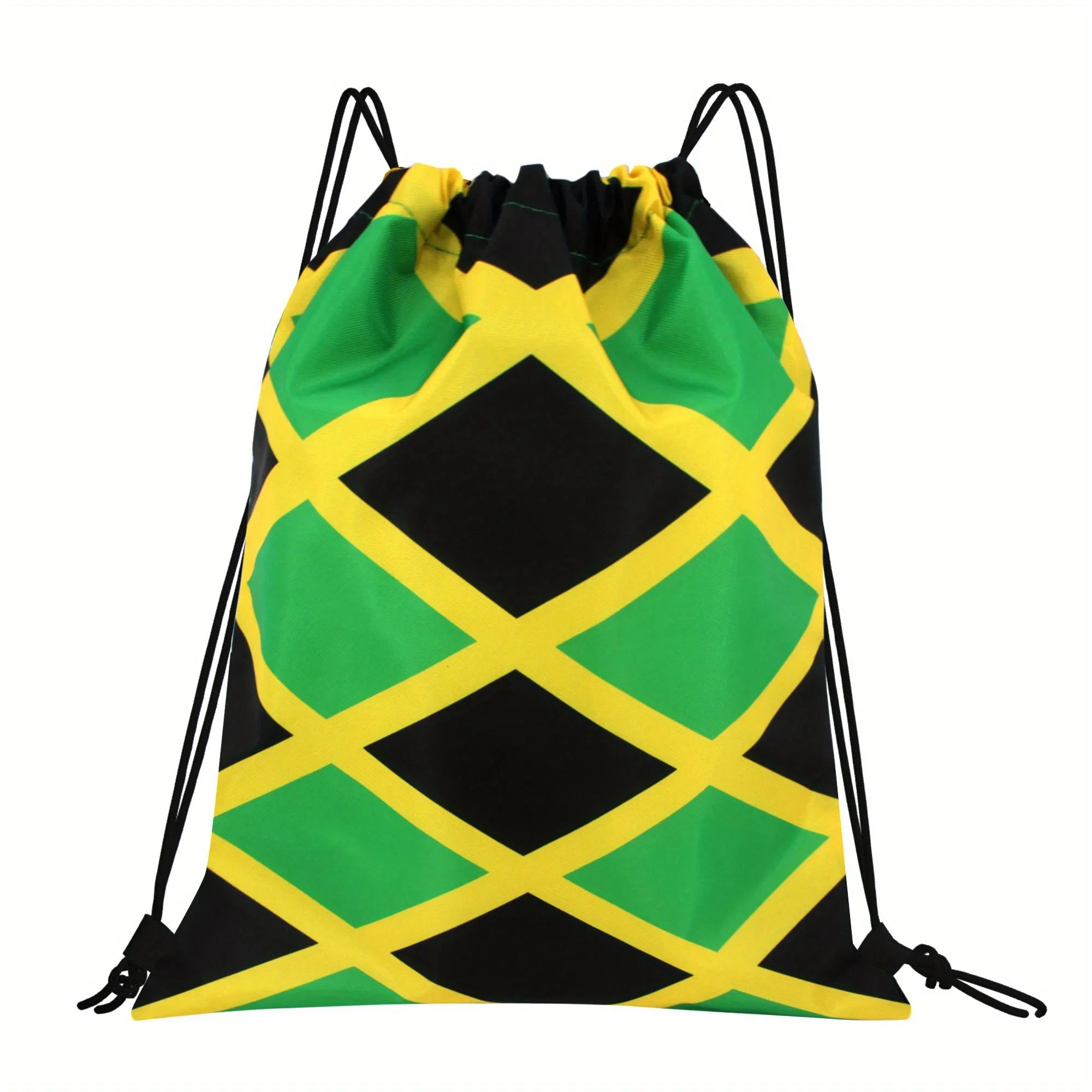 Colorblock Pattern Drawstring Backpack Sleek Lightweight Storage Bag