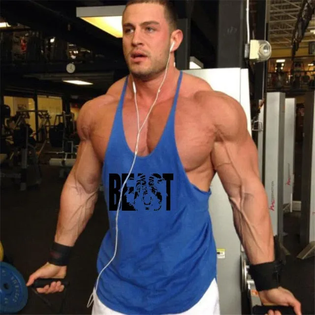 Cotton Gyms Tank Tops Men Sleeveless Tanktops For Boys Bodybuilding Clothing Undershirt Fitness Stringer Vest