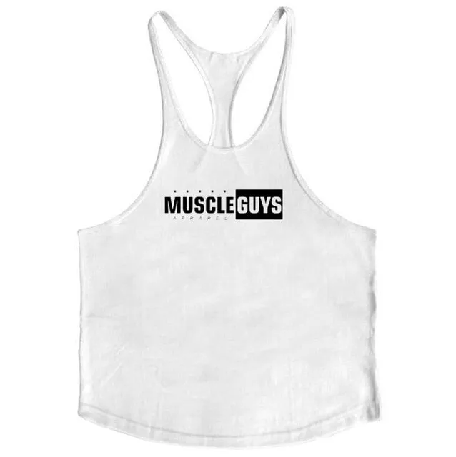 Cotton Gyms Tank Tops Men Sleeveless Tanktops For Boys Bodybuilding Clothing Undershirt Fitness Stringer Vest