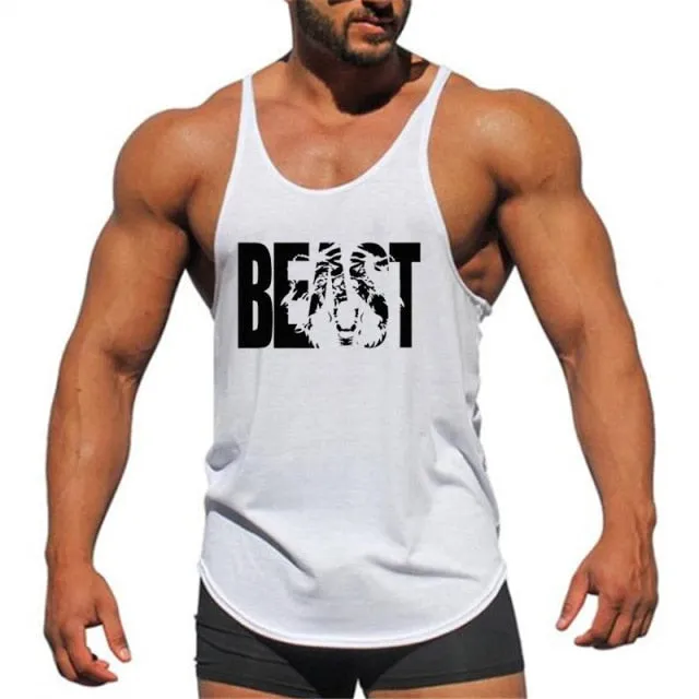 Cotton Gyms Tank Tops Men Sleeveless Tanktops For Boys Bodybuilding Clothing Undershirt Fitness Stringer Vest