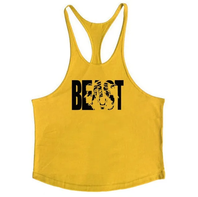 Cotton Gyms Tank Tops Men Sleeveless Tanktops For Boys Bodybuilding Clothing Undershirt Fitness Stringer Vest