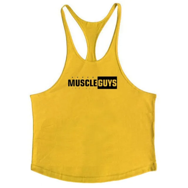 Cotton Gyms Tank Tops Men Sleeveless Tanktops For Boys Bodybuilding Clothing Undershirt Fitness Stringer Vest
