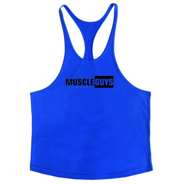 Cotton Gyms Tank Tops Men Sleeveless Tanktops For Boys Bodybuilding Clothing Undershirt Fitness Stringer Vest