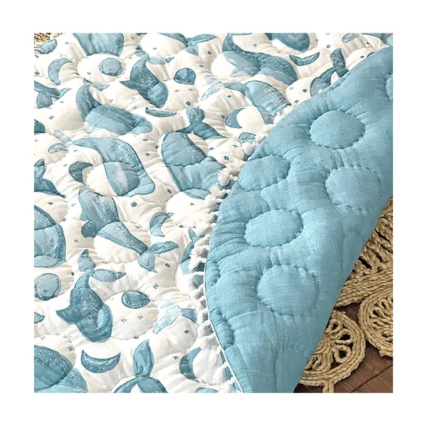 Crane Caspian Quilted Baby Playmat - Whales