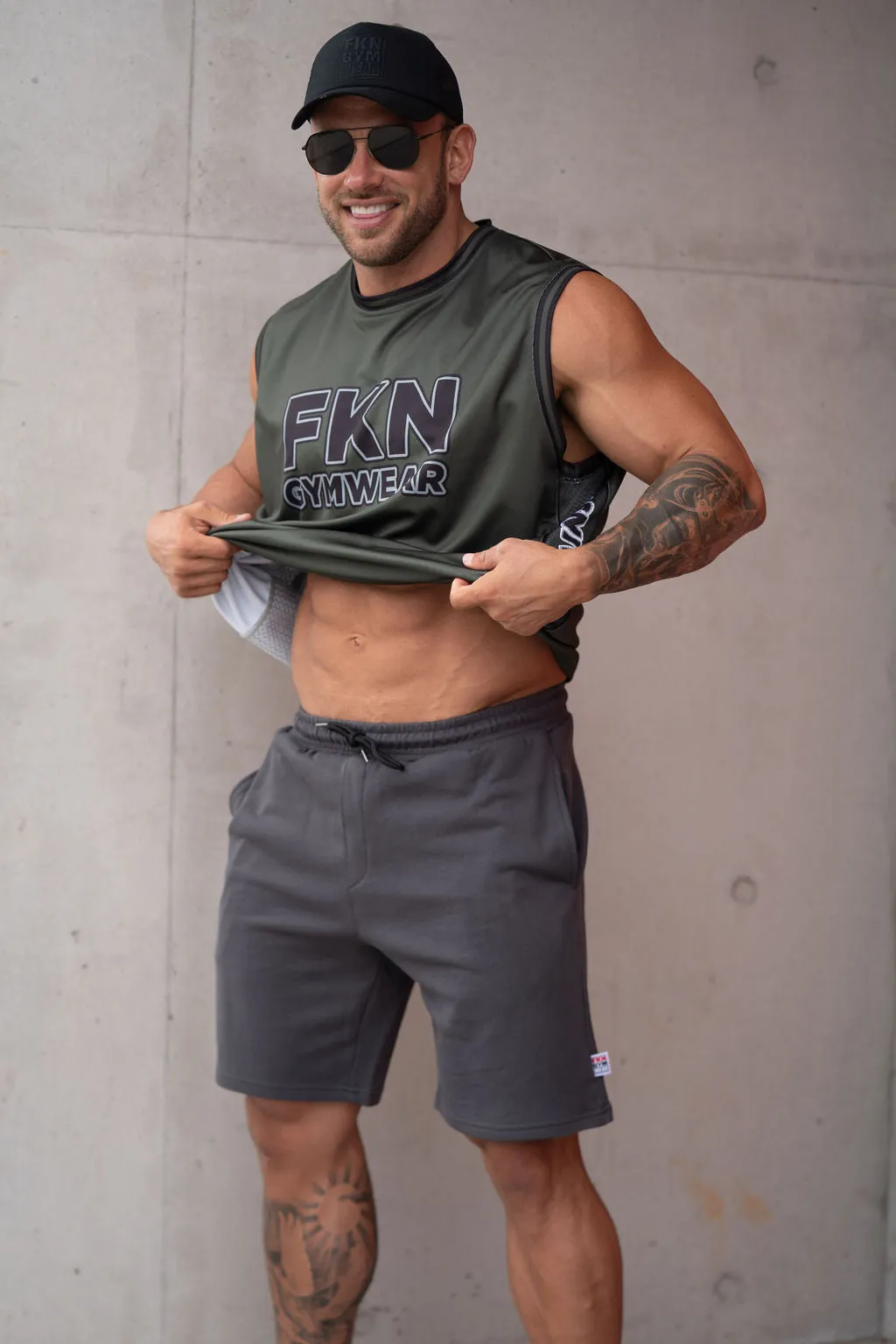 Detonate | Men's Gym Training Basketball Jersey Singlet | Khaki