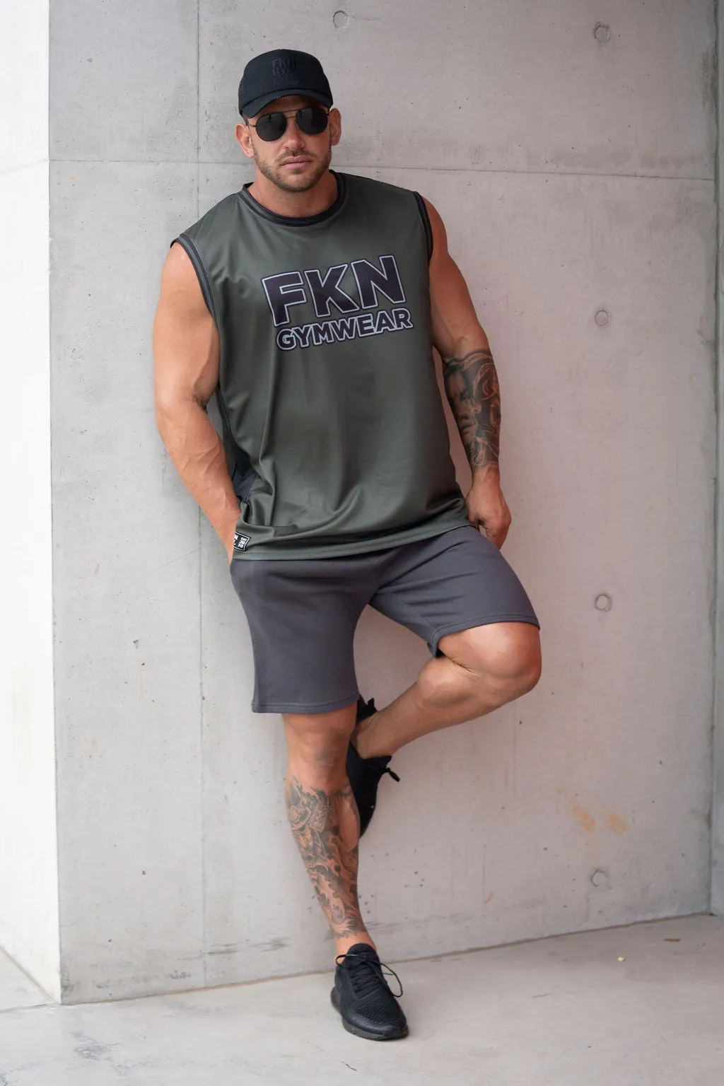 Detonate | Men's Gym Training Basketball Jersey Singlet | Khaki