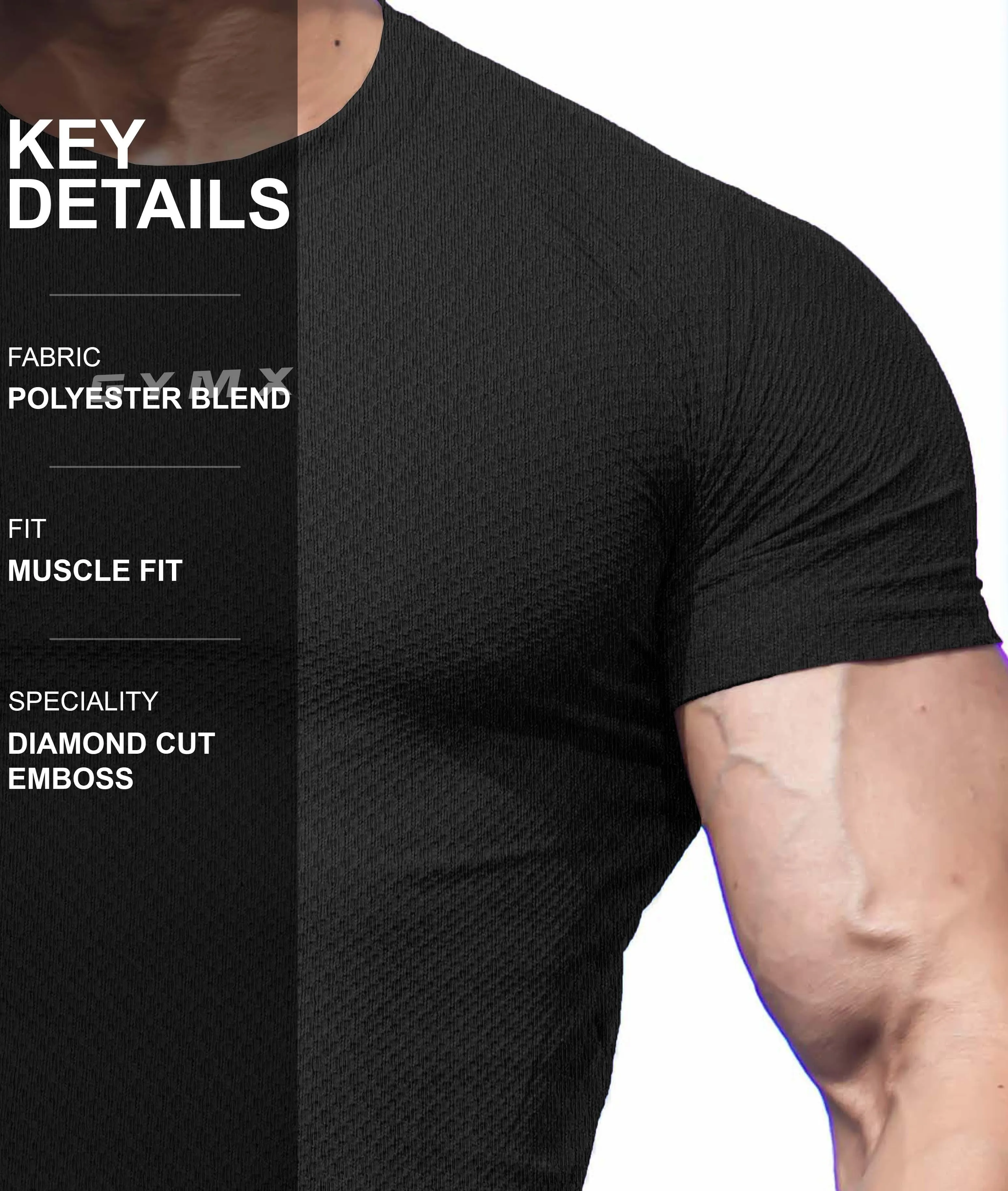 Diamond Cut GymX Tee: Black