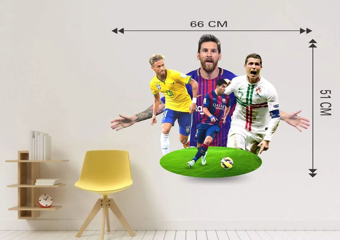 DivineDesigns™ Players of Football Sticker (Size :- 66 X 51 cm) | Wall Sticker for Living Room/Bedroom/Office and All Decorative Stickers