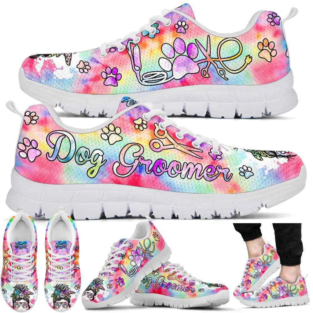 Dog Groomer Sneaker, Proud Dog Groomer Furologist Sneakers Gym Running Shoes, Best Running Shoes, Unique Gifts For Dog Lovers