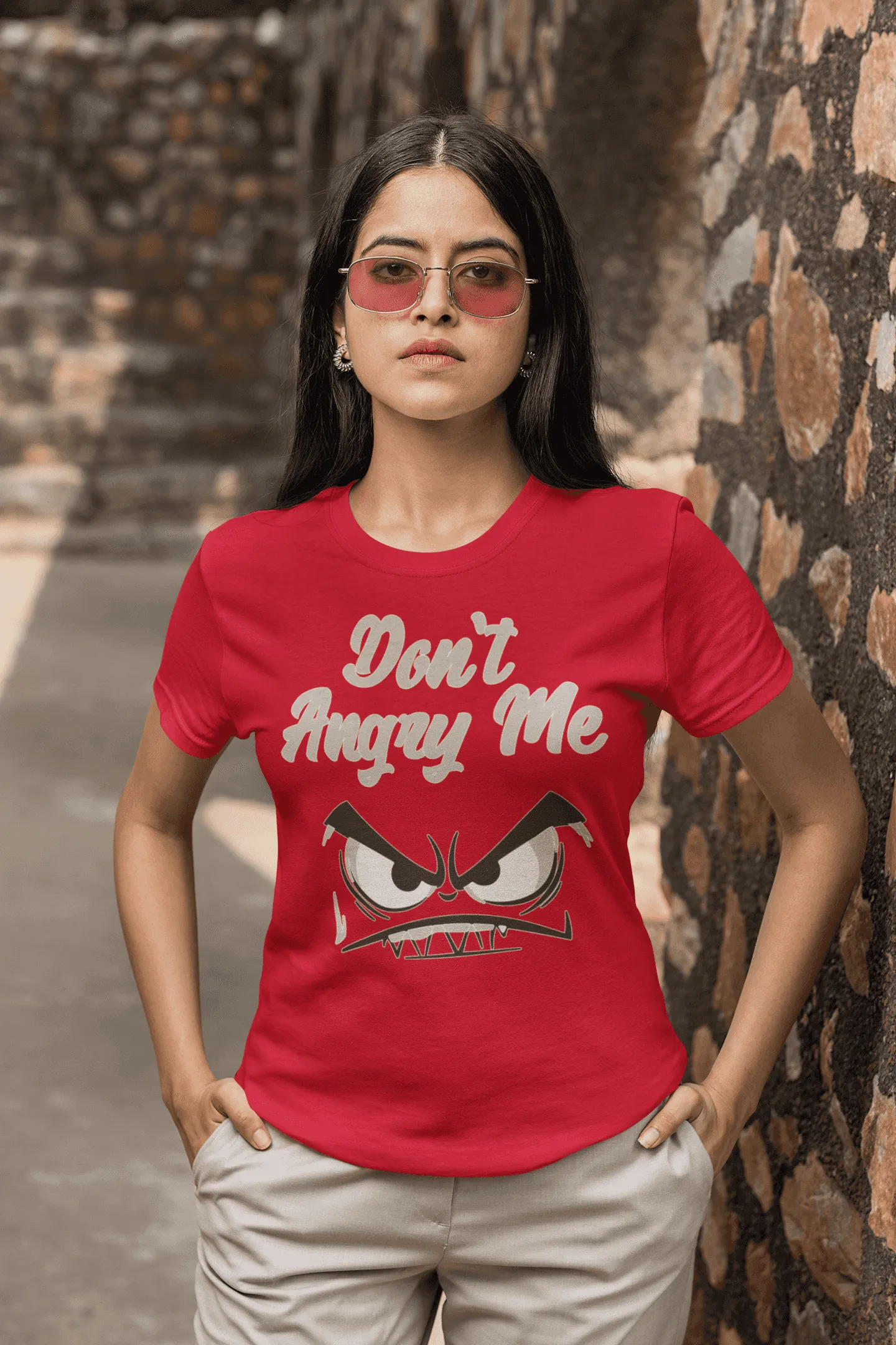 Don't Angry Me" Women's Cotton T-Shirt