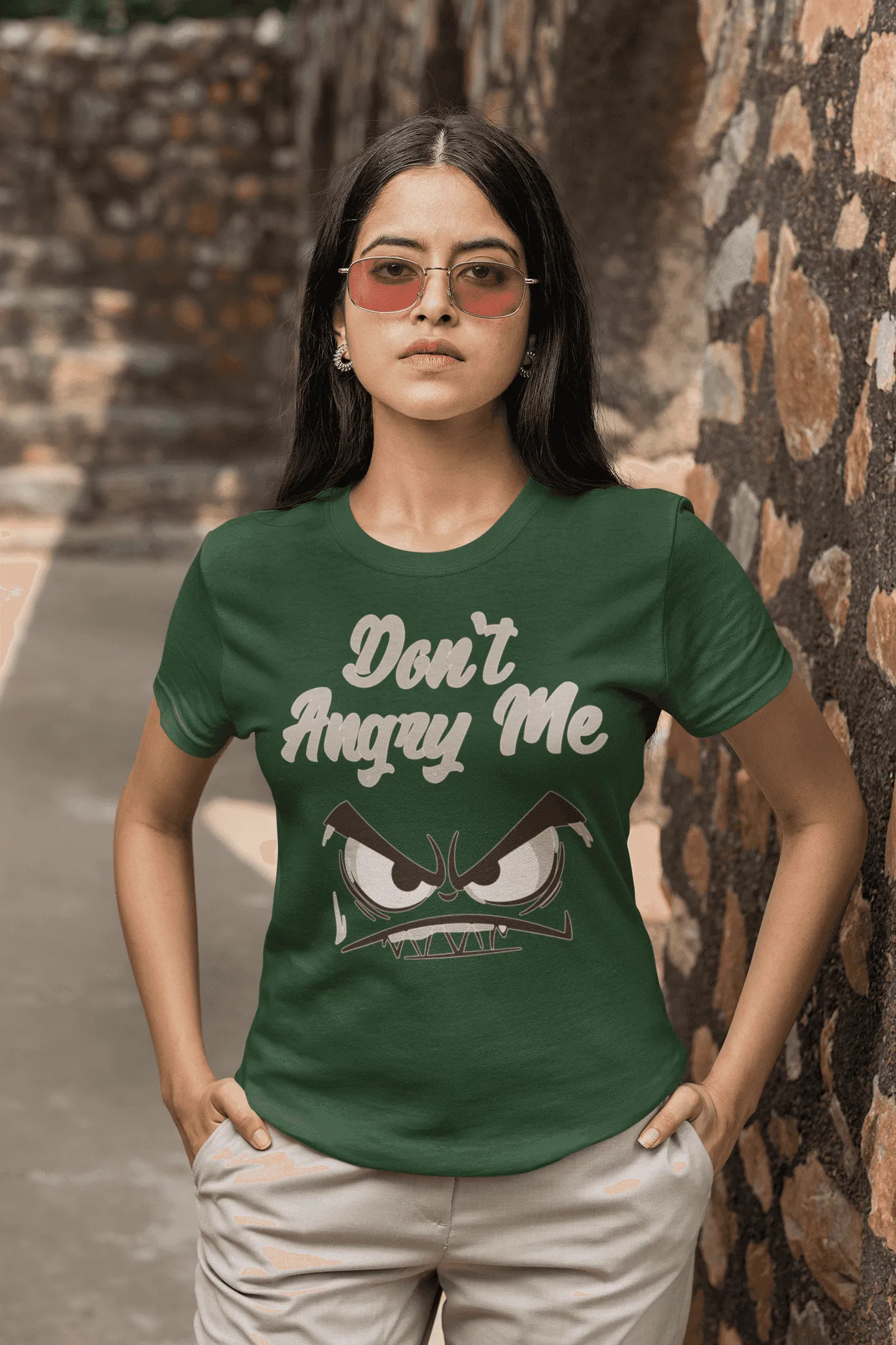 Don't Angry Me" Women's Cotton T-Shirt