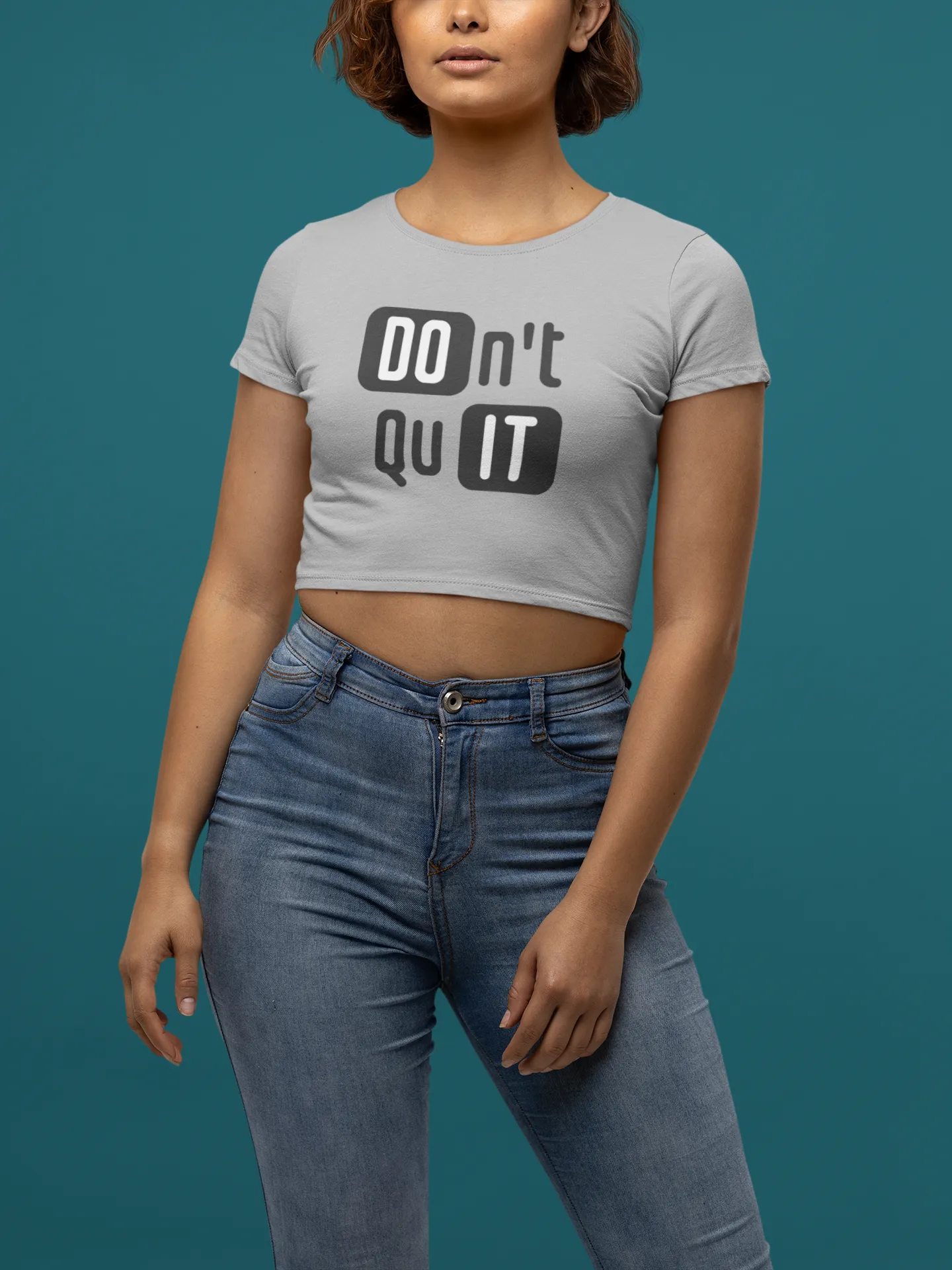 'Don't Quit' Women's Graphic Crop Top
