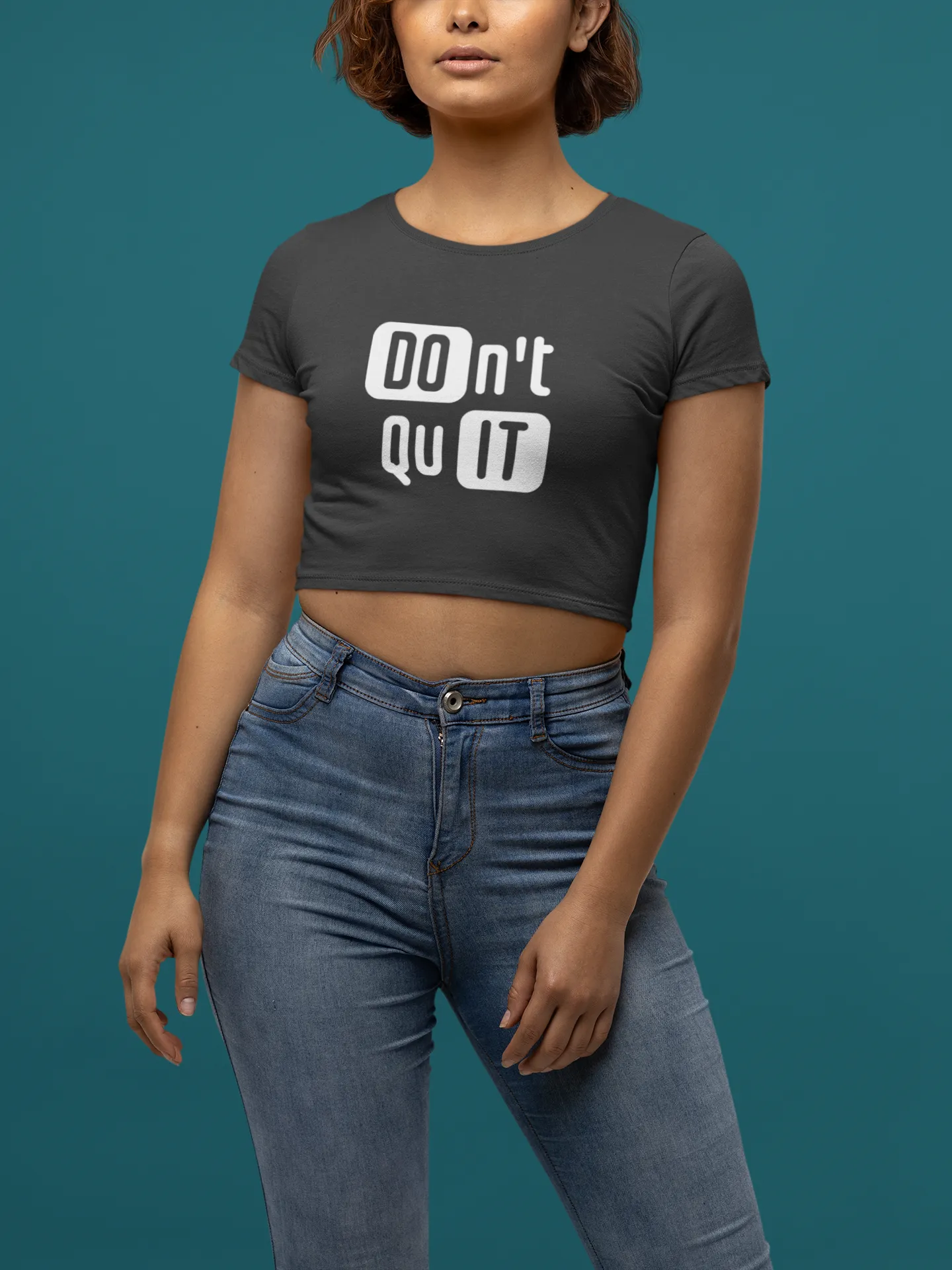 'Don't Quit' Women's Graphic Crop Top