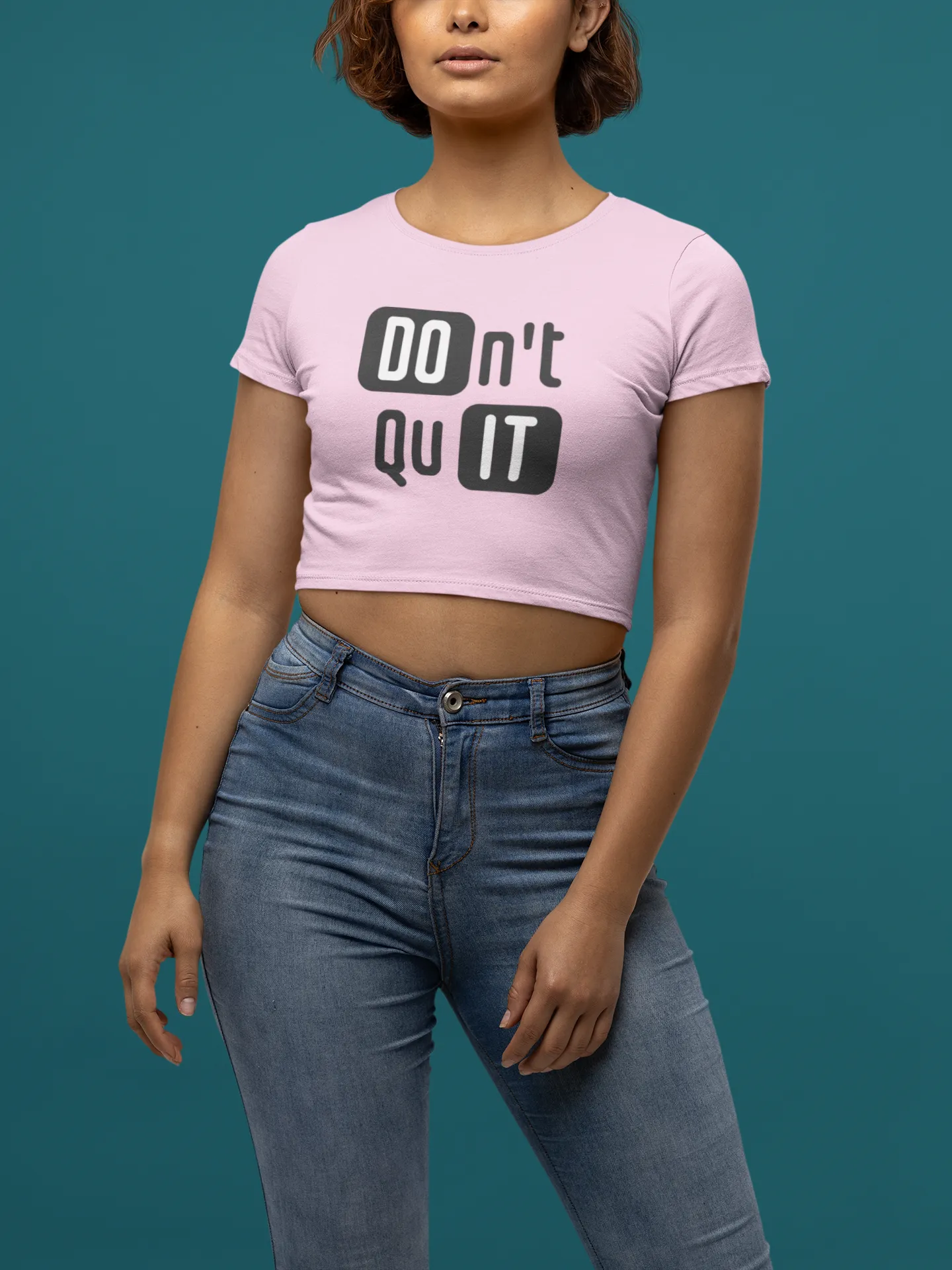 'Don't Quit' Women's Graphic Crop Top