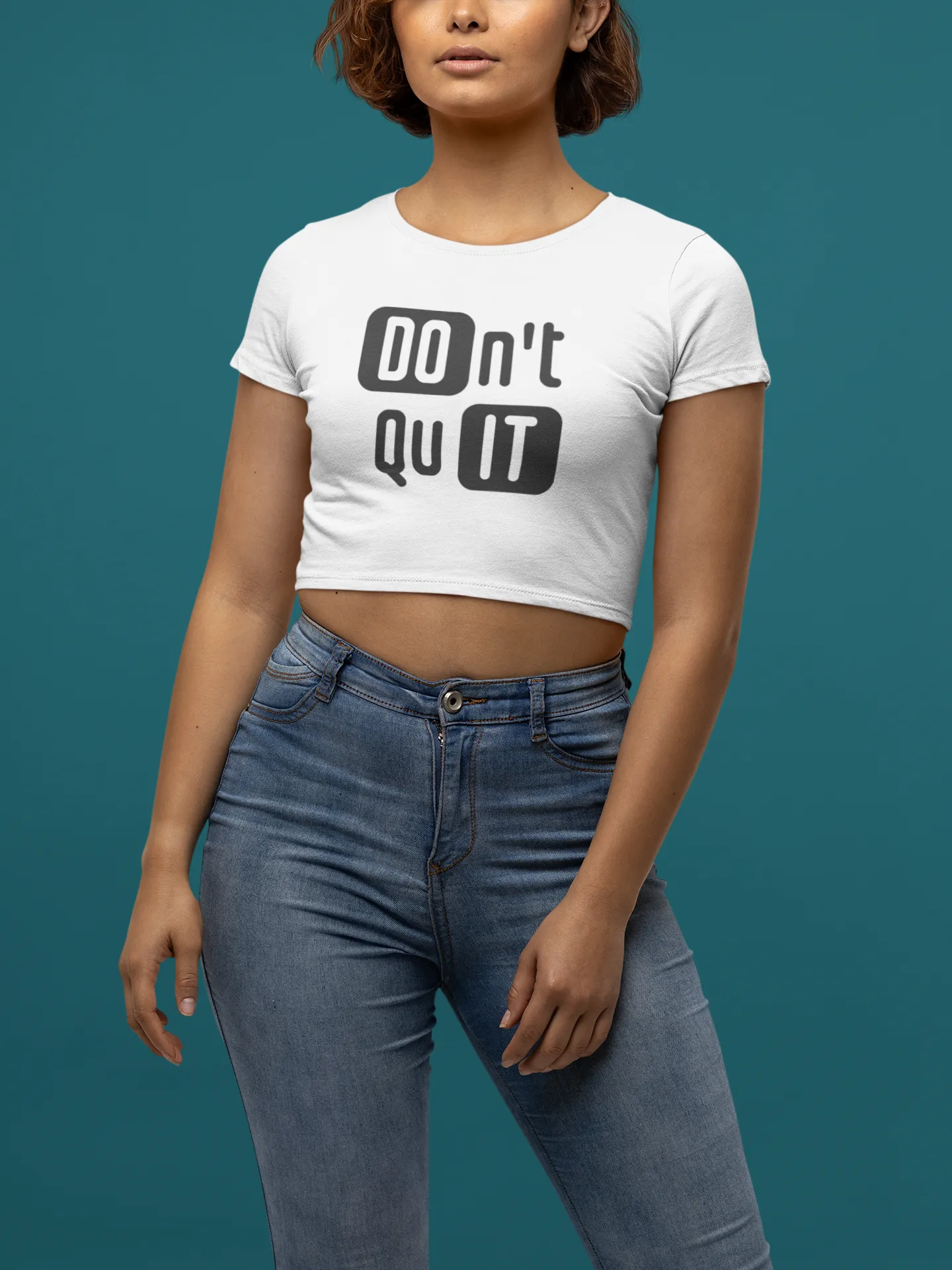 'Don't Quit' Women's Graphic Crop Top