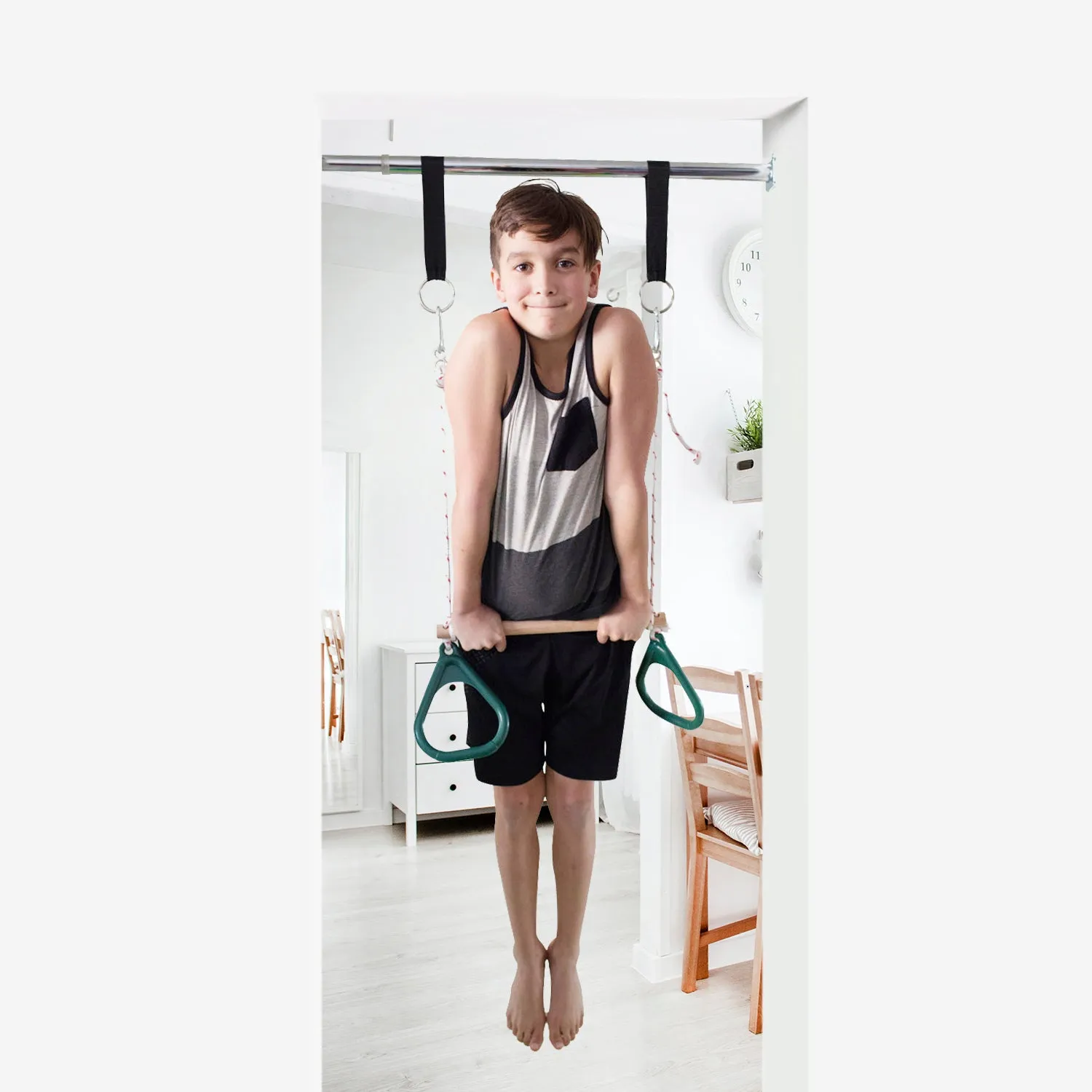 Doorway Trapeze Bar and Gym Rings Combo - Blue