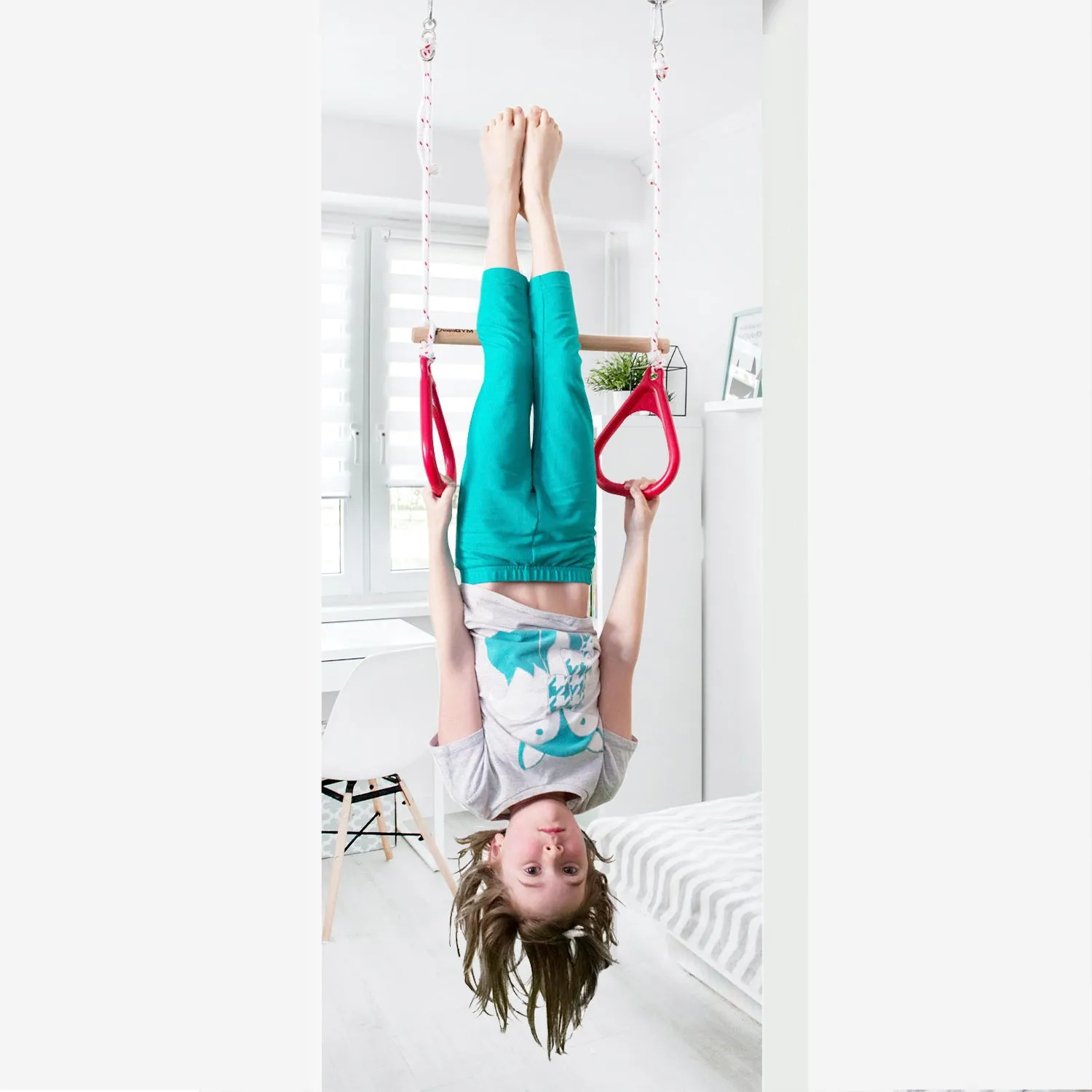 Doorway Trapeze Bar and Gym Rings Combo - Blue