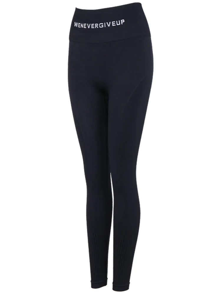 DUJO DESIGN WE NEVER GIVE UP PRINT BRA TOP AND LEGGINGS