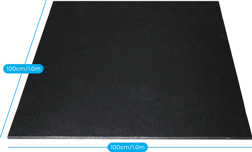 Edge Commercial-Grade Non-Toxic Compressed Rubber Floor Tiles (1m x 1m x 15mm) x 10 Pack