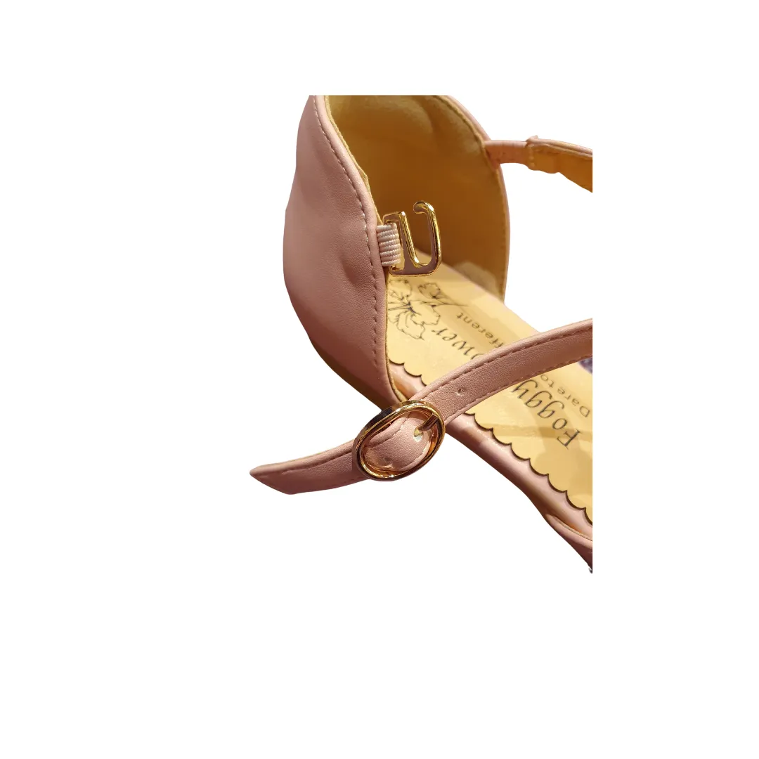 Edith Closed Toe Flat T Bar Shoes In Light Pastel Pink Only 36(3) 39(6) & 40(6.5) left