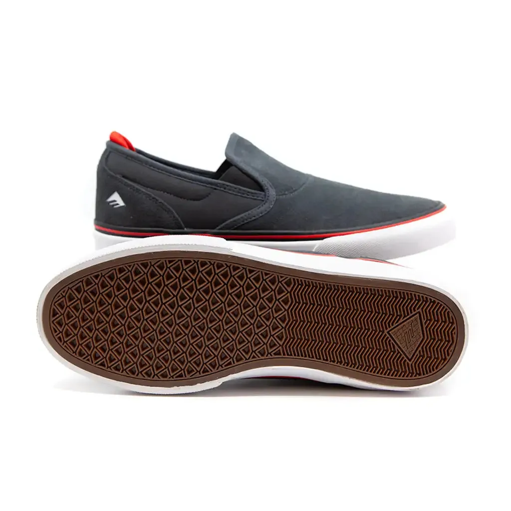 Emerica Wino G6 Slip-On Skate Shoe - Dark Grey / Black / Red