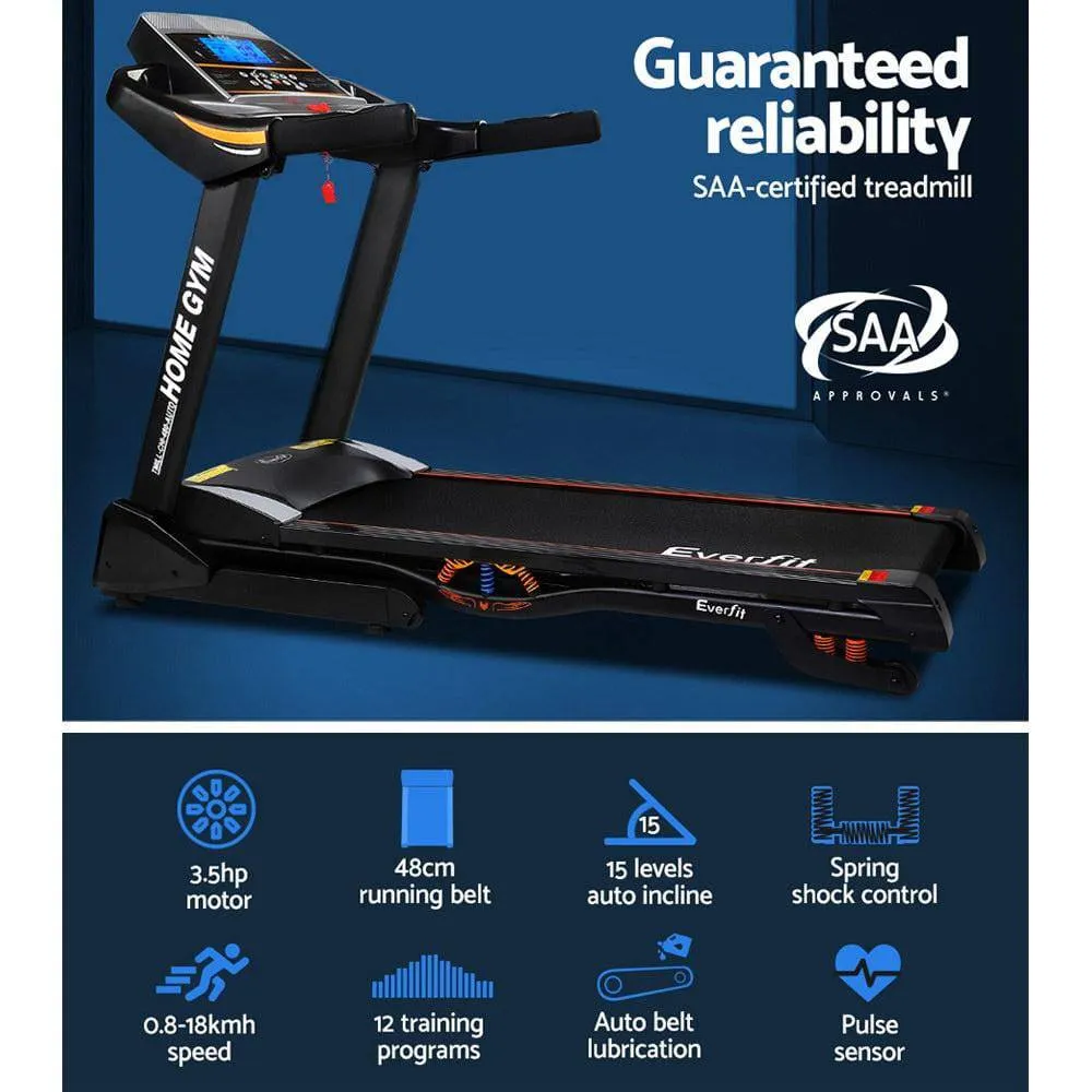Everfit Treadmill Electric Auto Incline Home Gym Fitness Excercise Machine 480mm