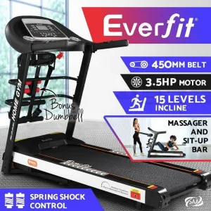 Everfit Treadmill Electric Home Gym Fitness Excercise Machine w/ Massager 450mm